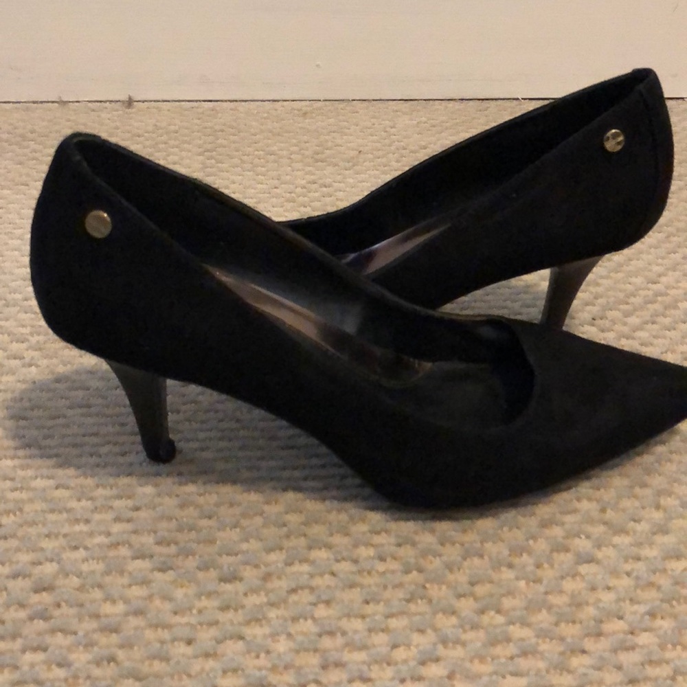 Calvin Klein black suede heels